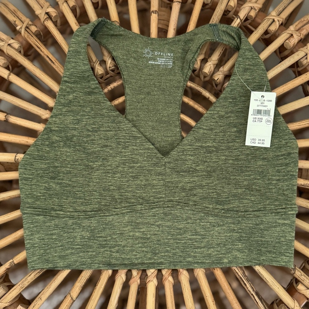 Offline by Aerie Olive Green Sports Bra - New with tags!